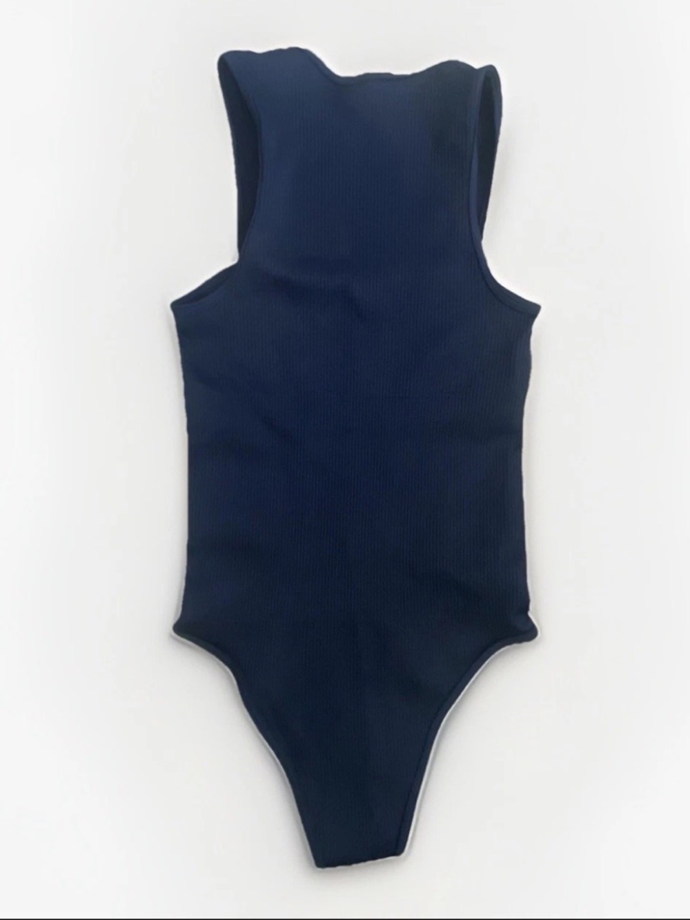 π 2 for $25 Heyshape Black Ribbed Racer-Back One-Piece Bodysuit - Picture 2 of 5
